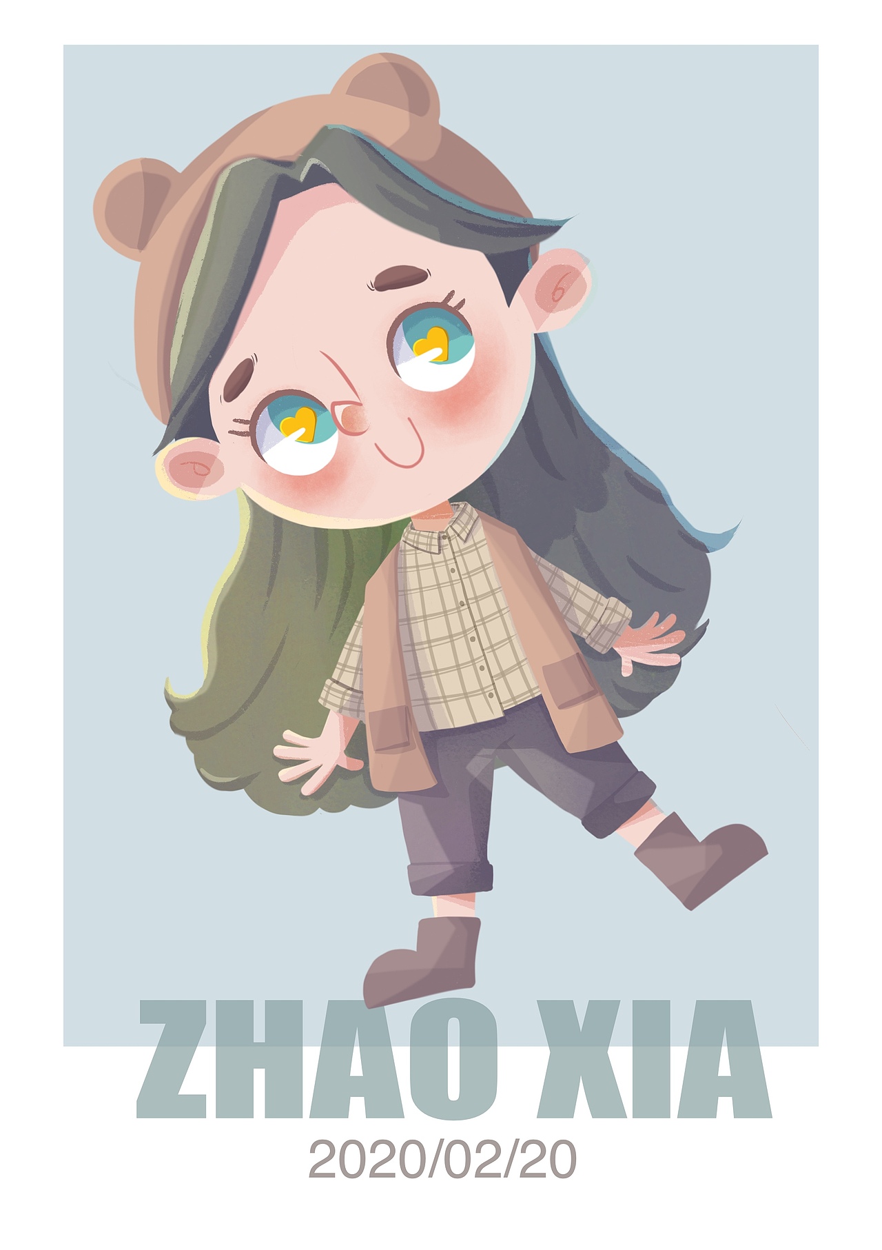 戴帽子的小女孩