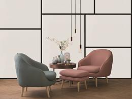 構(gòu)途家居 北歐風(fēng)家居 | Prius單人沙發(fā)＋Prius腳蹬