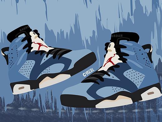 球鞋潮流插画 | aj6 丹宁（个人主页-ZMzkyODM1MDA=） - 概念设定 - 站酷设计师vissijill原创素材 - 站酷ZCOOL