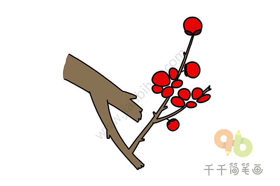简笔画-梅花（图ZMjAzODkzMzc2） - 儿童插画 - 站酷设计师抱只喵儿原创素材 - 站酷ZCOOL