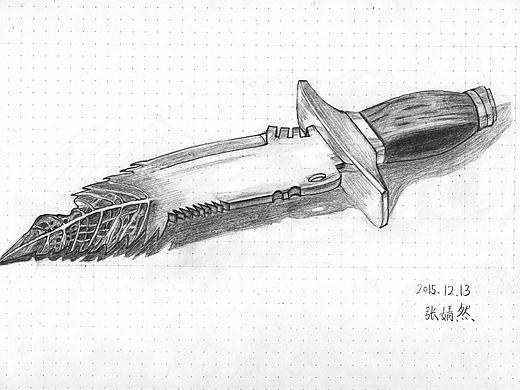 一把刀的创意素描