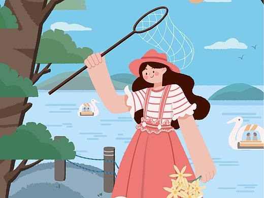 踏青（个人主页-ZNTExNzcwMDg=） - 商业插画 - 站酷设计师Yoko芽子原创素材 - 站酷ZCOOL