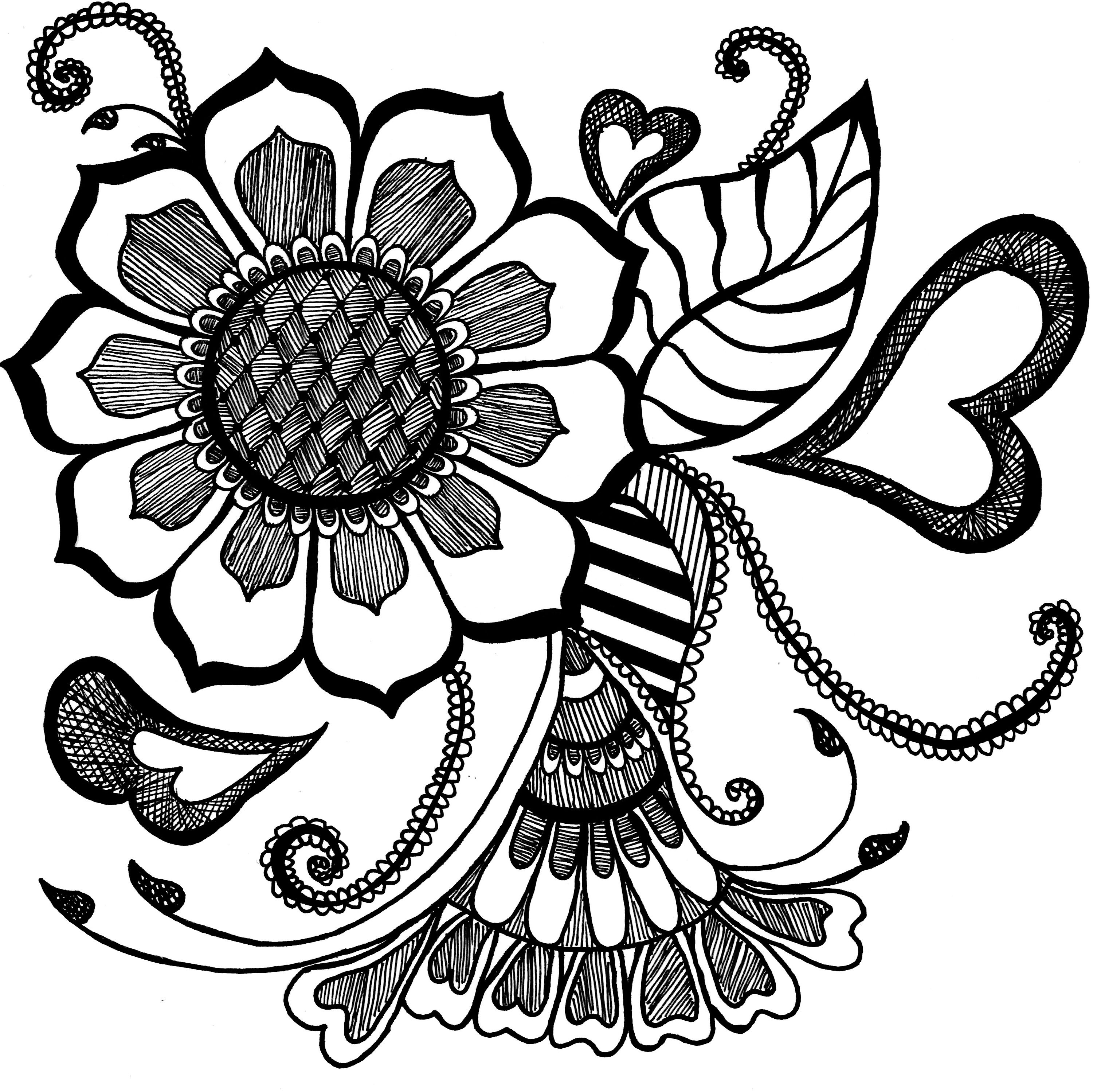 黑白线稿，黑白插画，传统花卉纹样图案--黄小葳|纯艺术|绘画|黄小葳 - 原创作品 - 站酷 (ZCOOL)