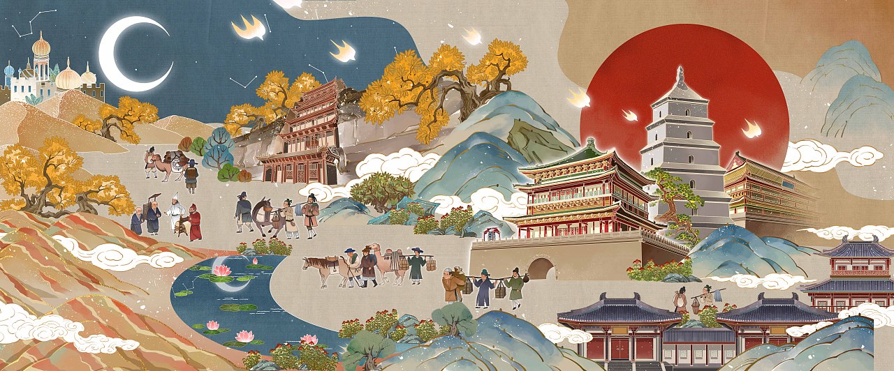 丝绸之路|插画|商业插画|千君 - 原创作品 - 站酷 (zcool)