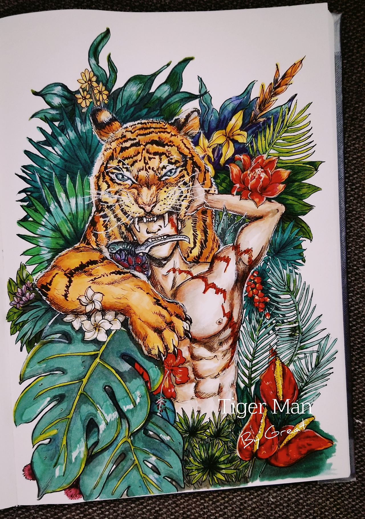 Tiger man（图ZMTc4ODg3MTE2） - 新锐潮流插画 - 站酷设计师Z85615188原创素材 - 站酷ZCOOL