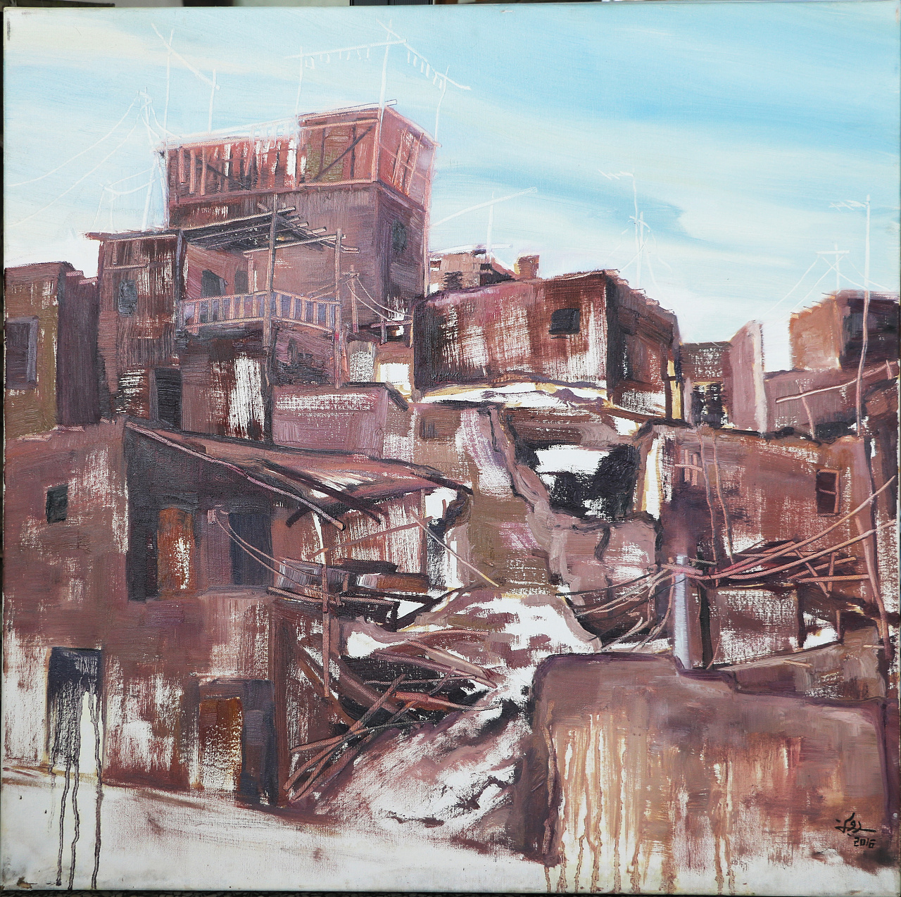 喀什古城 油画(第一期)|纯艺术|绘画|小光艺术工作室 - 原创作品