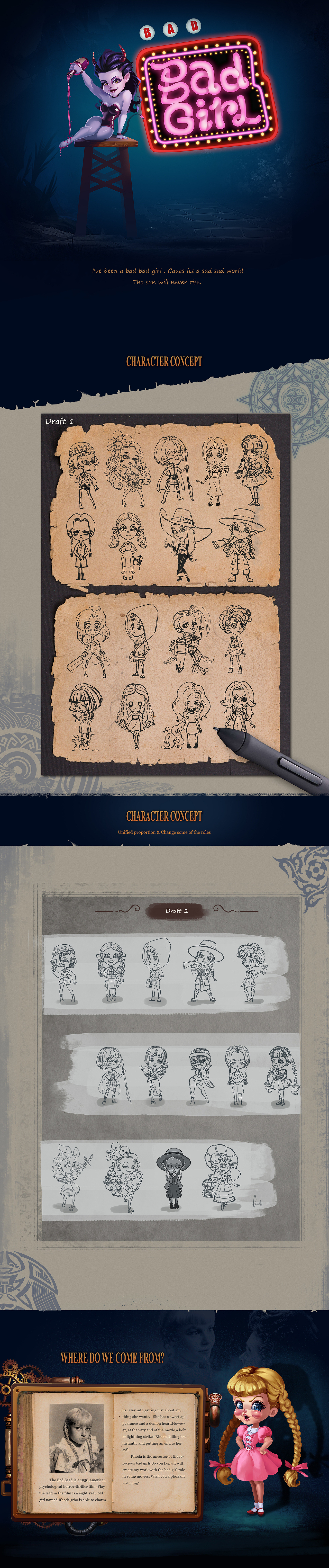 Bad Bad Girl（图ZMTE3MzY2ODc2） - 概念设定 - 站酷设计师爱吃鱼丸的喵星人原创素材 - 站酷ZCOOL