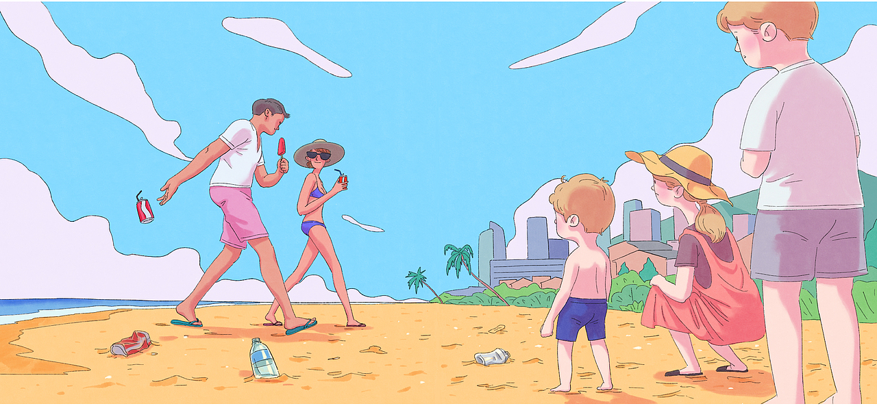 海洋环保教育绘本（图ZMTUzODM5ODU2） - 绘本 - 站酷设计师月球工作室原创素材 - 站酷ZCOOL