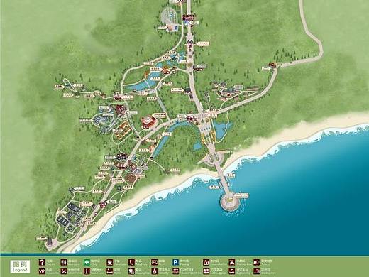 景点介绍线路设计游乐园全景图导览图设计与制作