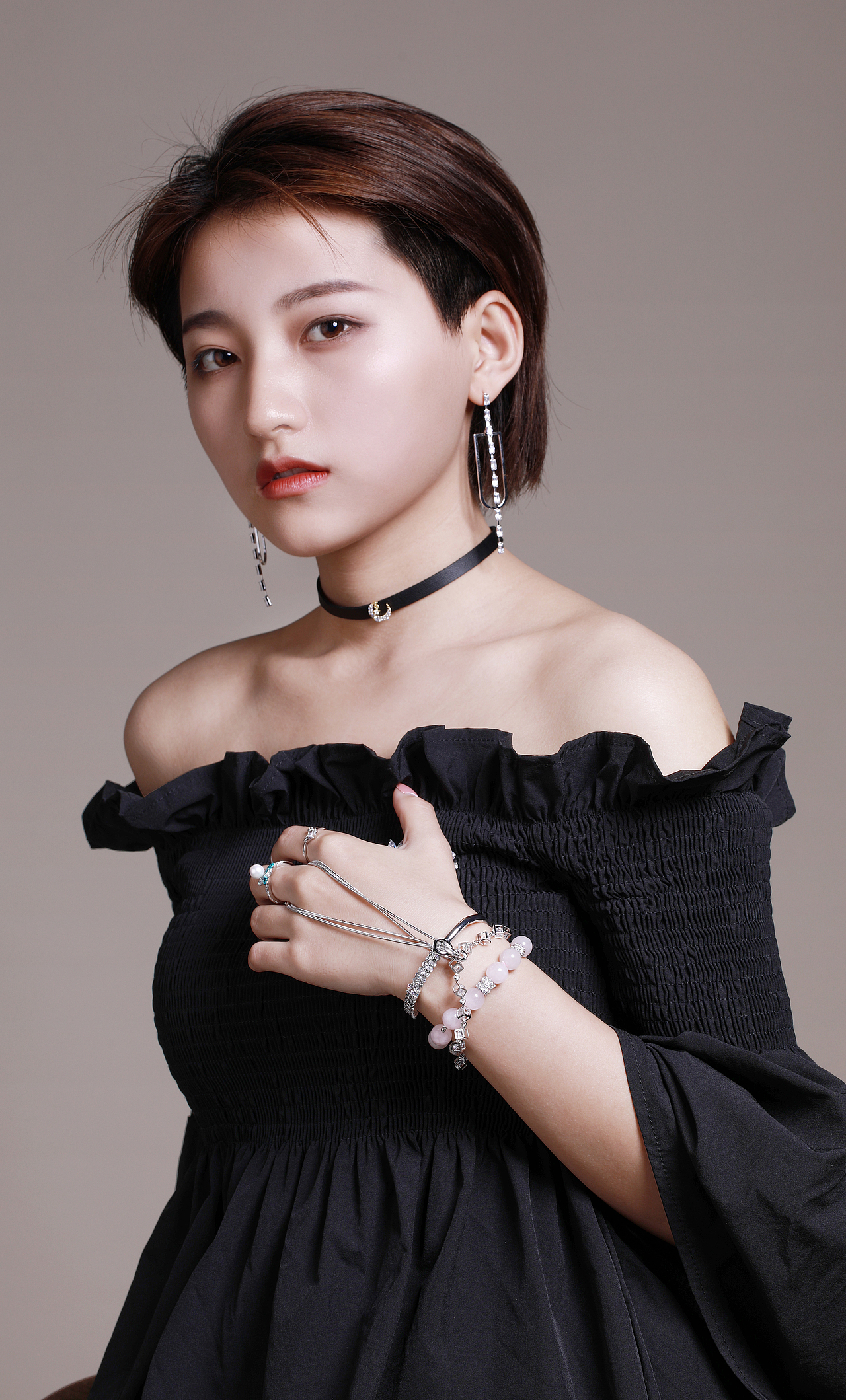 首饰模特图 佩戴图 人像模特 时尚首饰 拍妹子