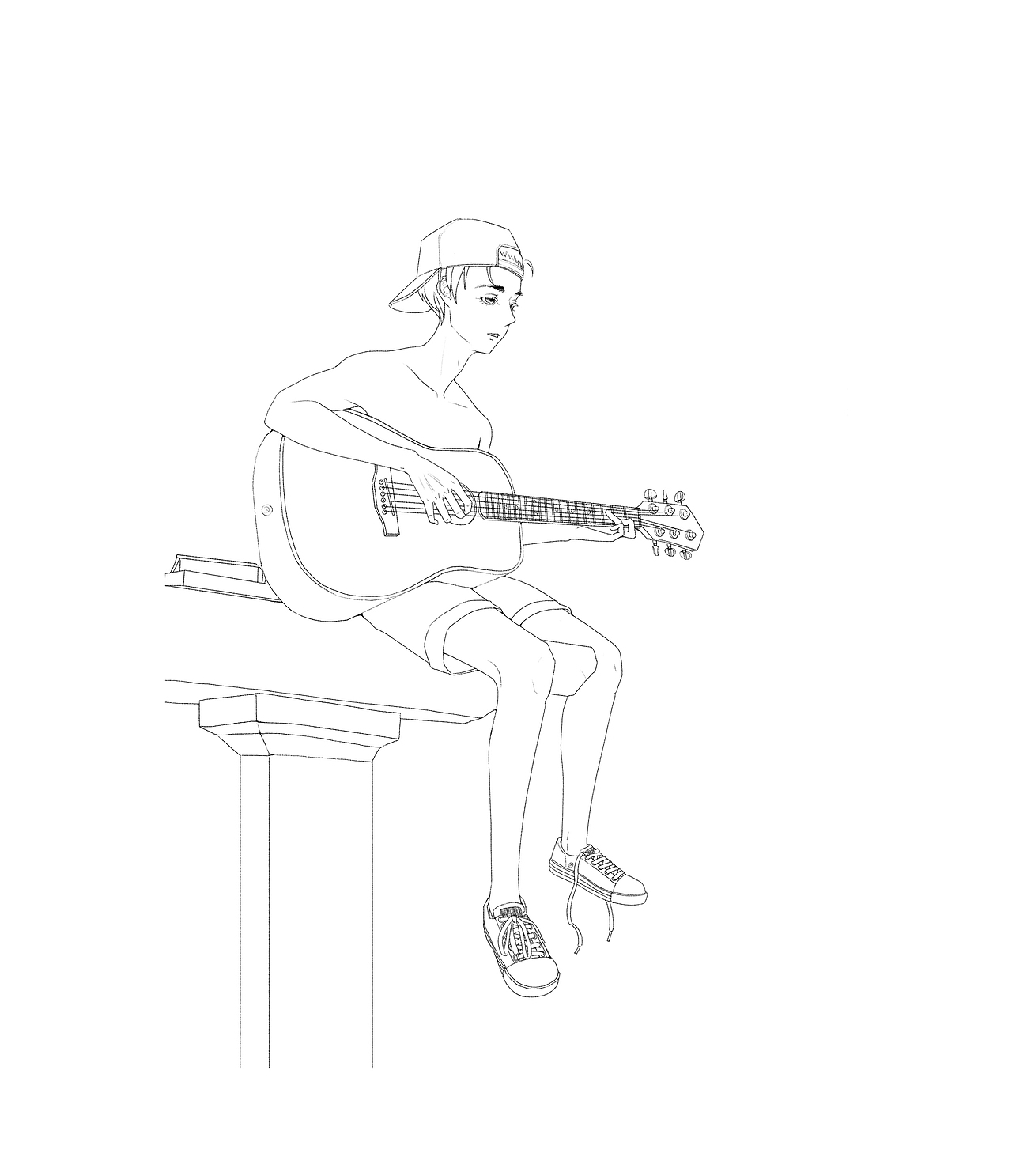 【吉他少年】系列插画（图ZMTE0MDQyODk2） - 艺术插画 - 站酷设计师helinghug原创素材 - 站酷ZCOOL