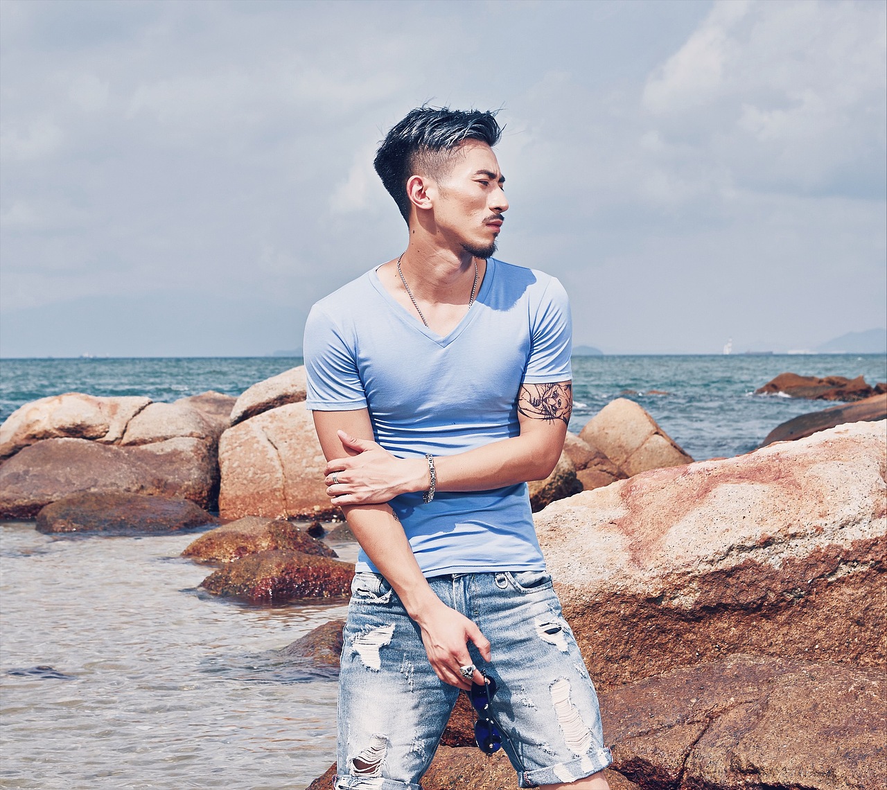男装海景拍摄样片