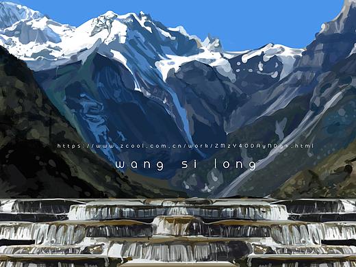 速涂玉龙雪山风景