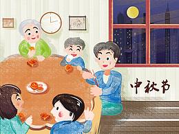 中秋兒童畫