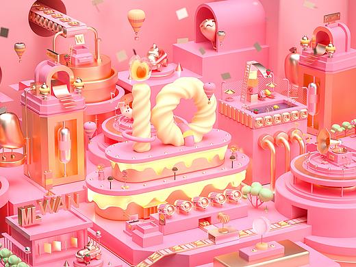 C4D-10周年场景
