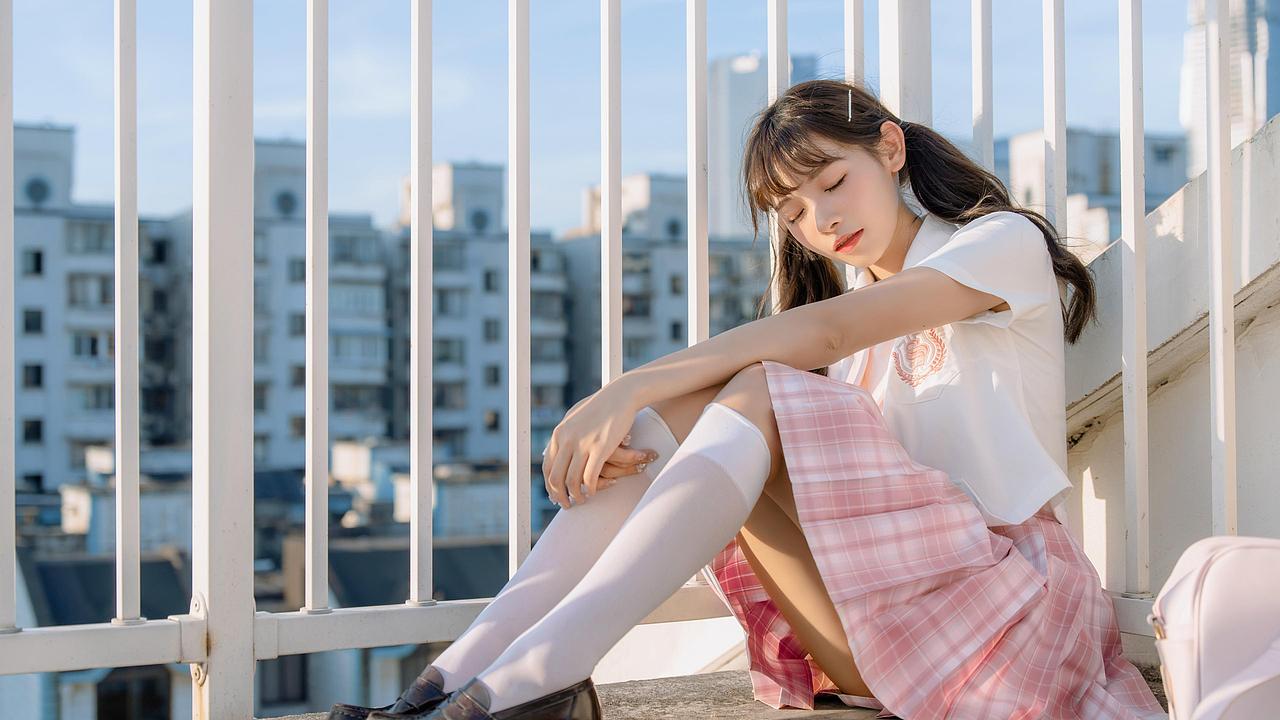 分享一组日系jk小清新甜美美女