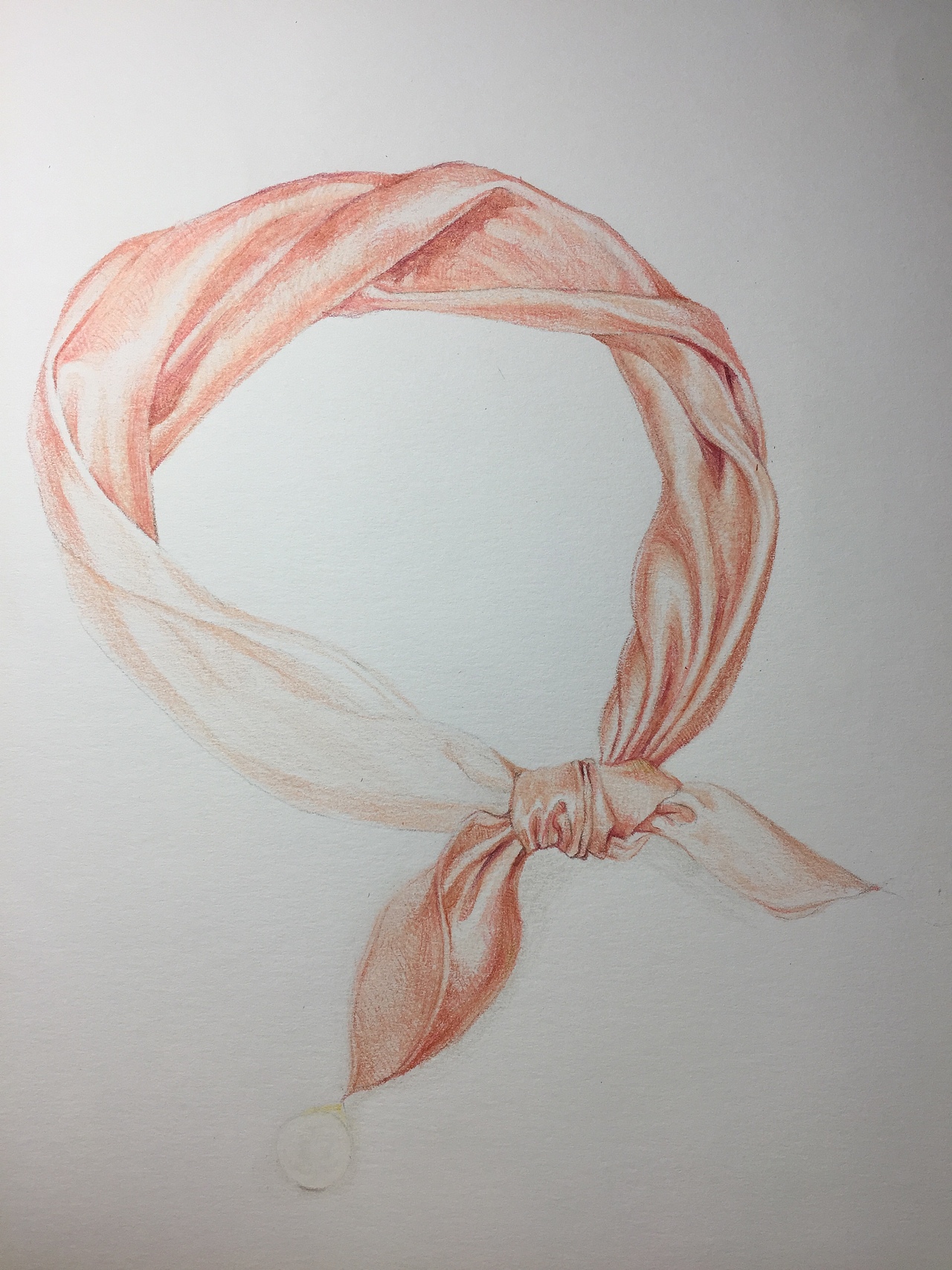 彩铅粉色针织丝巾