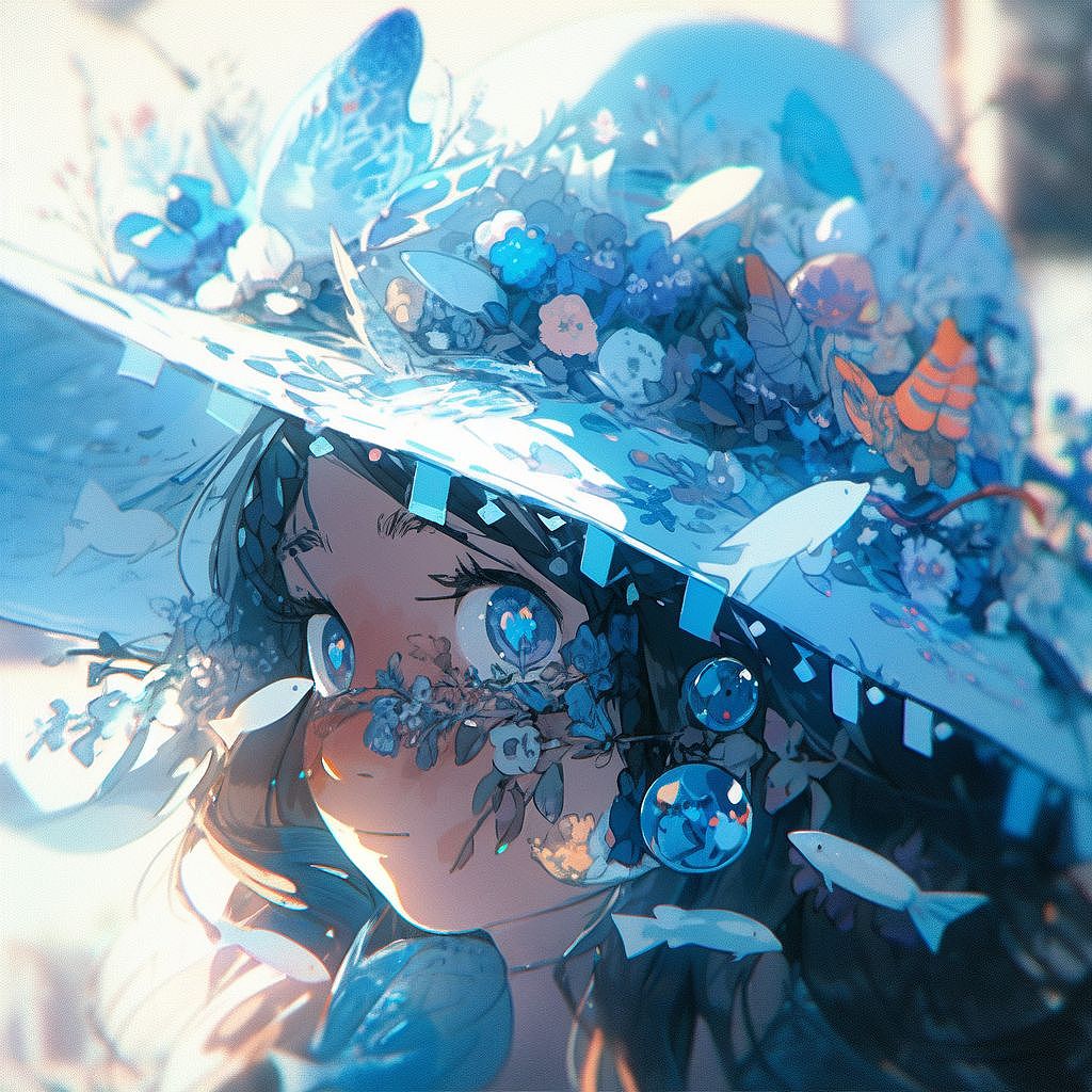 AI插画头像—花鸟集