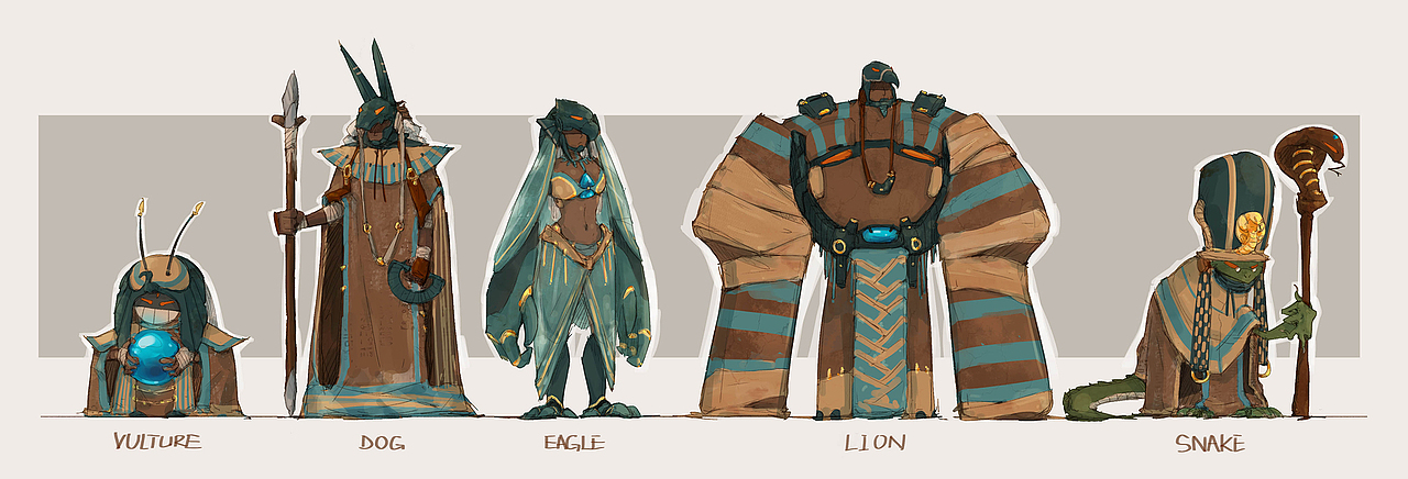 埃及文明-角色设定（图ZMTIzMDY0NDYw） - 概念设定 - 站酷设计师BIIIIN原创素材 - 站酷ZCOOL