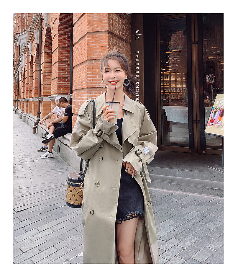 韩版网红风秋冬女装风衣详情页