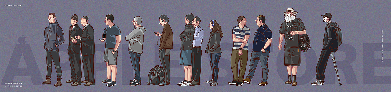 为什么我喝个奶茶要排三个小时？（图ZMTM3MzM3NzI0） - 商业插画 - 站酷设计师阿Ben同学原创素材 - 站酷ZCOOL