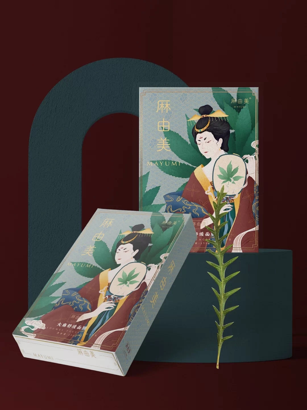 中国风面膜插画设计（图ZMjE3NTg0MTIw） - 包装 - 站酷设计师九三小生原创素材 - 站酷ZCOOL