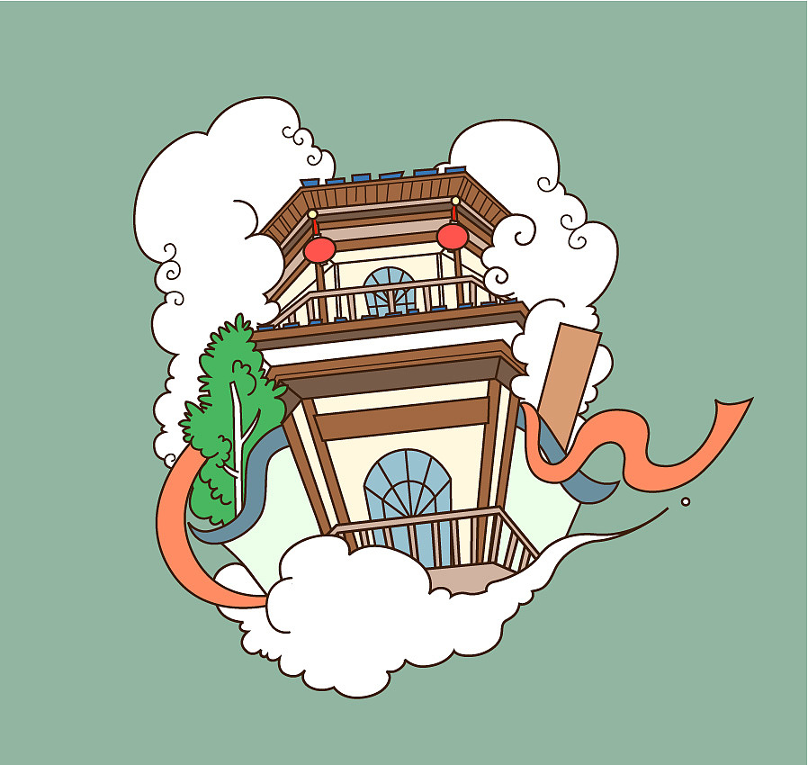 三坊七巷形象插画