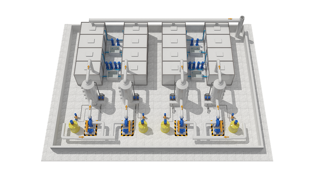 污水处理厂三维效果图