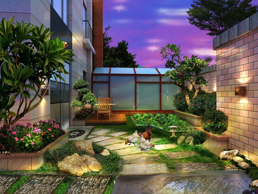 别墅庭院景观作品