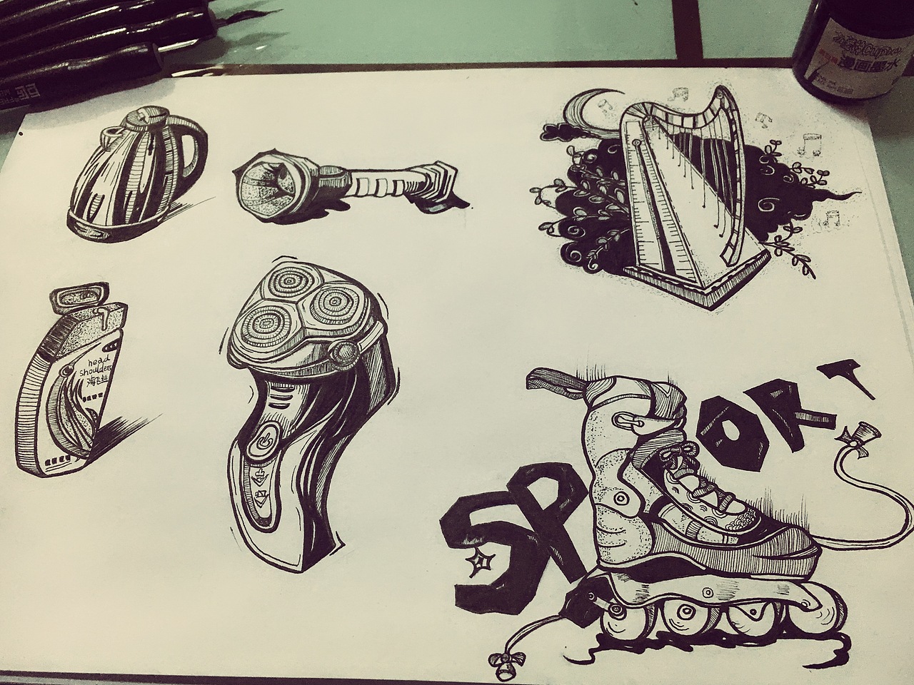 创意速写临摹（图ZMTAxMTU1MjE2） - 创作习作 - 站酷设计师Bevanfan原创素材 - 站酷ZCOOL