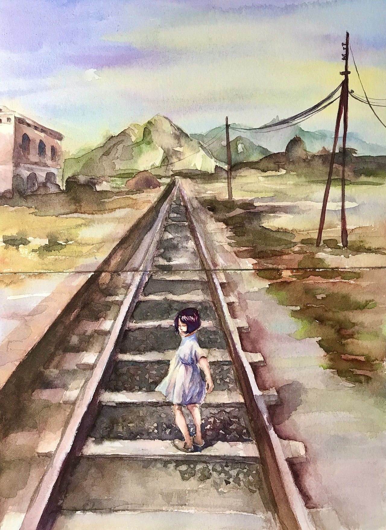 书香铁路绘画作品图片