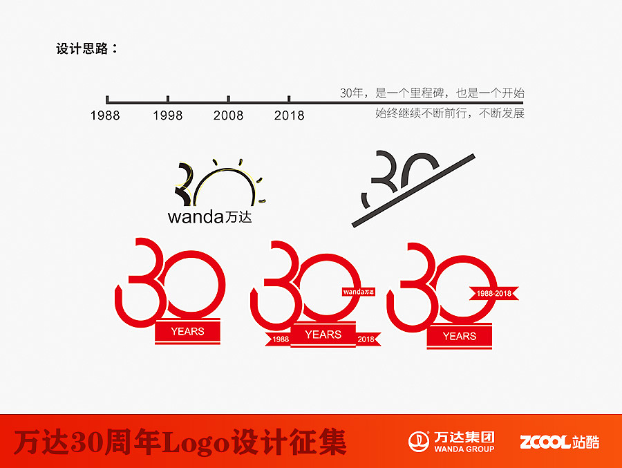 万达30周年庆logo（图ZNTE4NTE0MjQ=） - Logo - 站酷设计师Peace_Peach原创素材 - 站酷ZCOOL