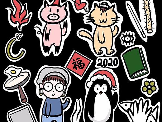摸鱼画的可爱T恤印花
