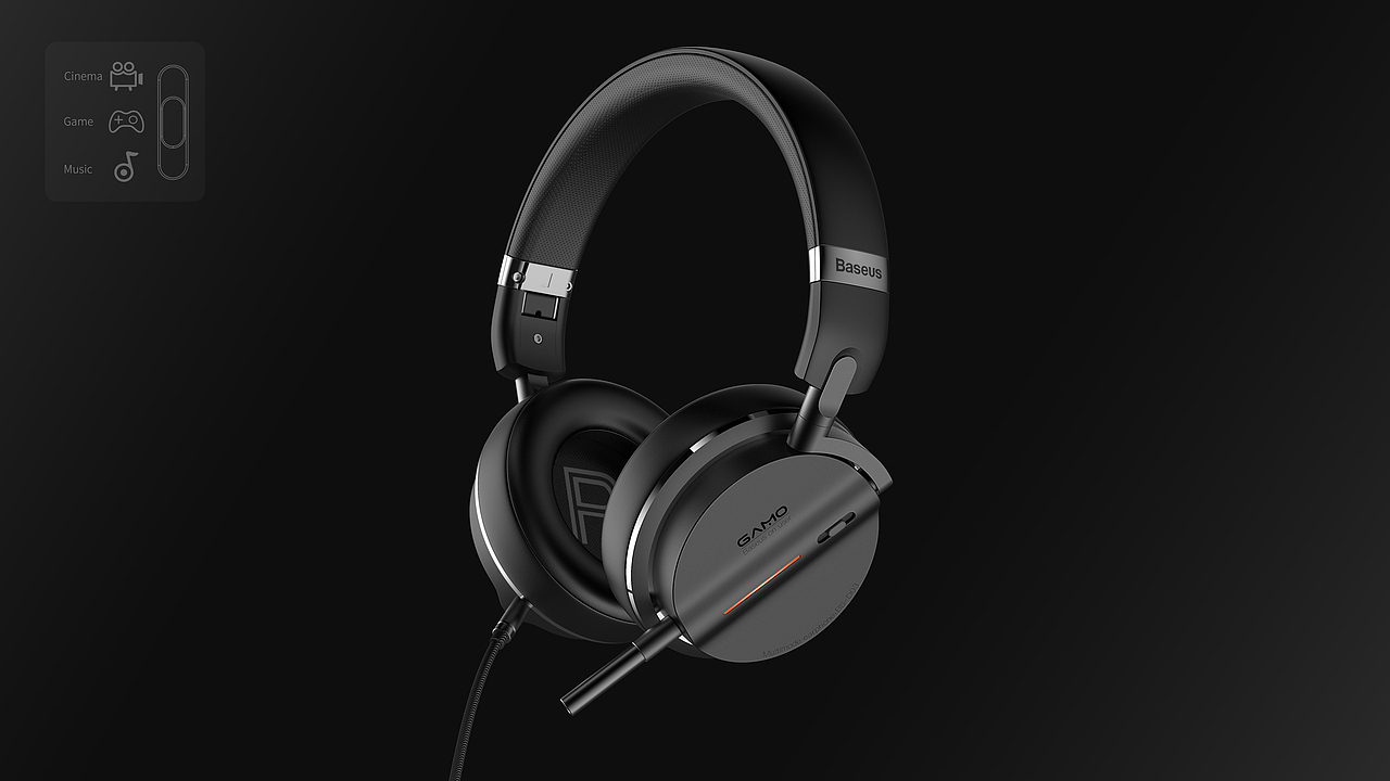 倍思 GAMO沉浸式3D游戏耳机（图ZMjY3Njc2ODIw） - 电子产品 - 站酷设计师大橙小哎原创素材 - 站酷ZCOOL