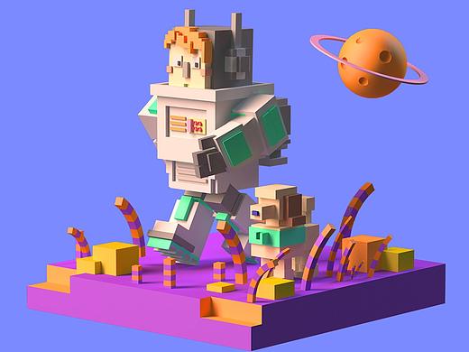 C4D作品:宇航员