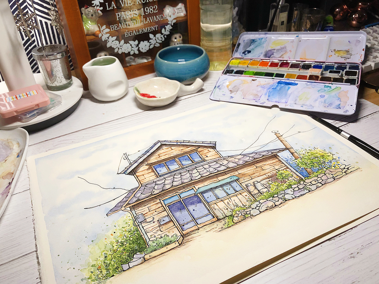 钢笔淡彩（图ZMTIxNTU5Mzg4） - 创作习作 - 站酷设计师花小小小花原创素材 - 站酷ZCOOL