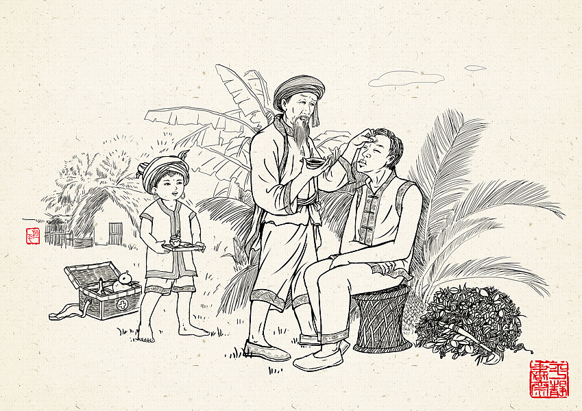 《黎家小姐姐》民族风商业插画