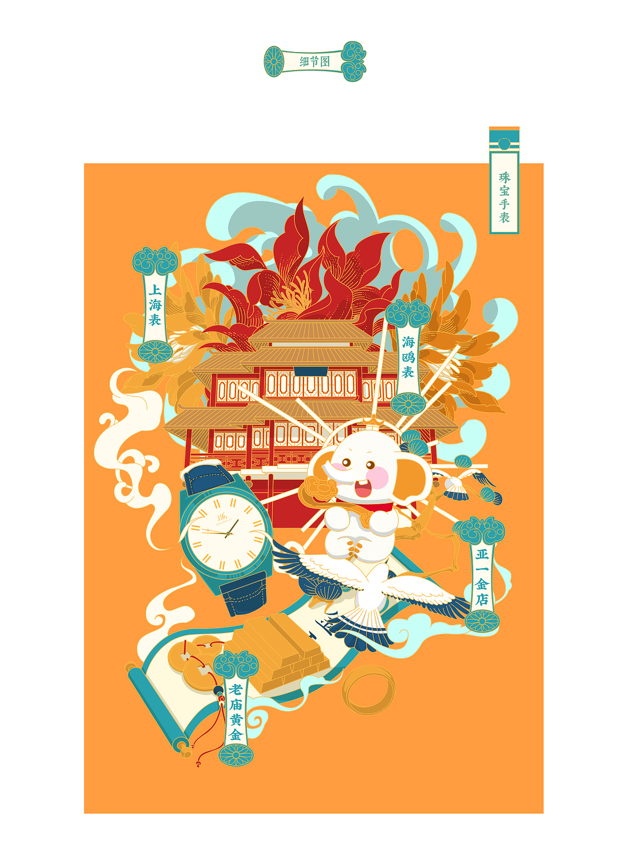 豫园股份 豫小象IP插画和表情包设计