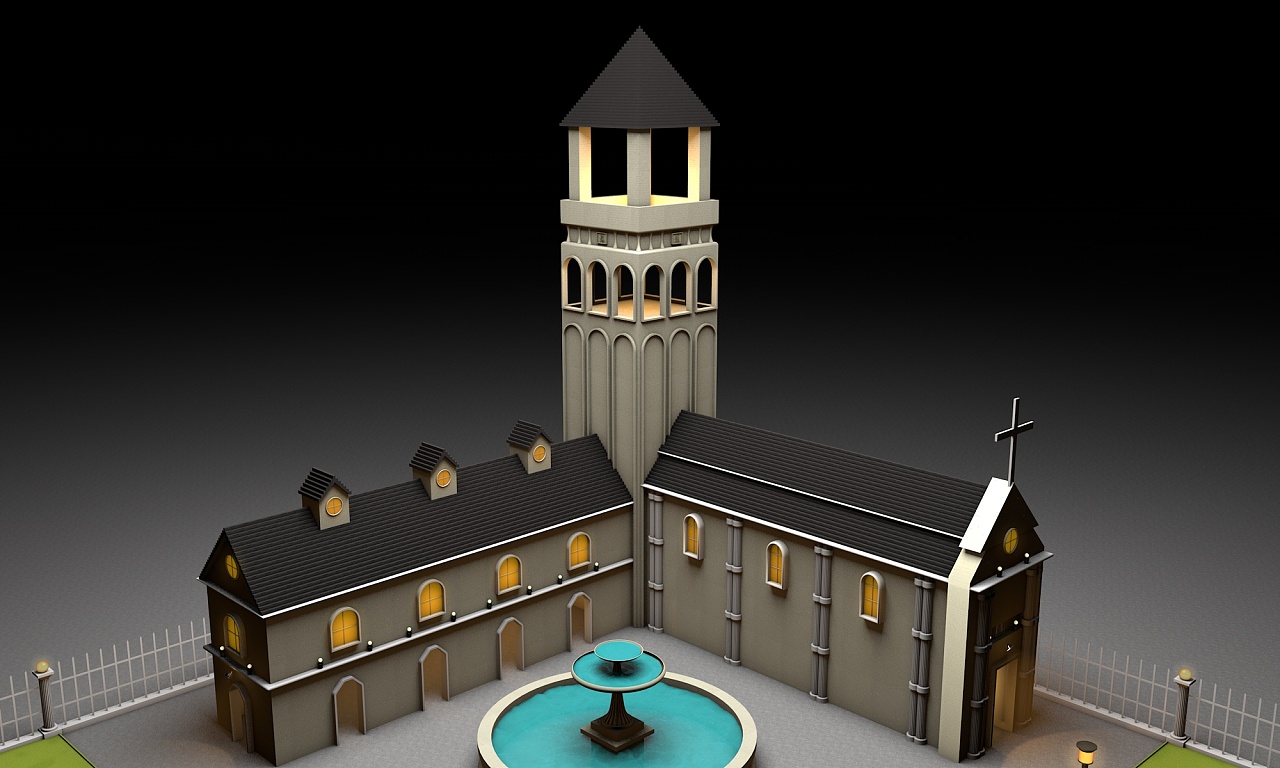 c4d基础工具练习 小房子建模