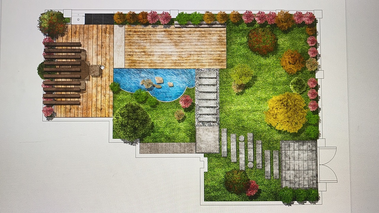 庭院彩屏图设计