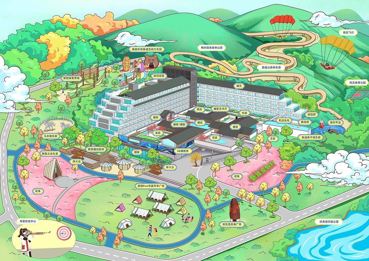 酒店旅游手绘地图定制设计