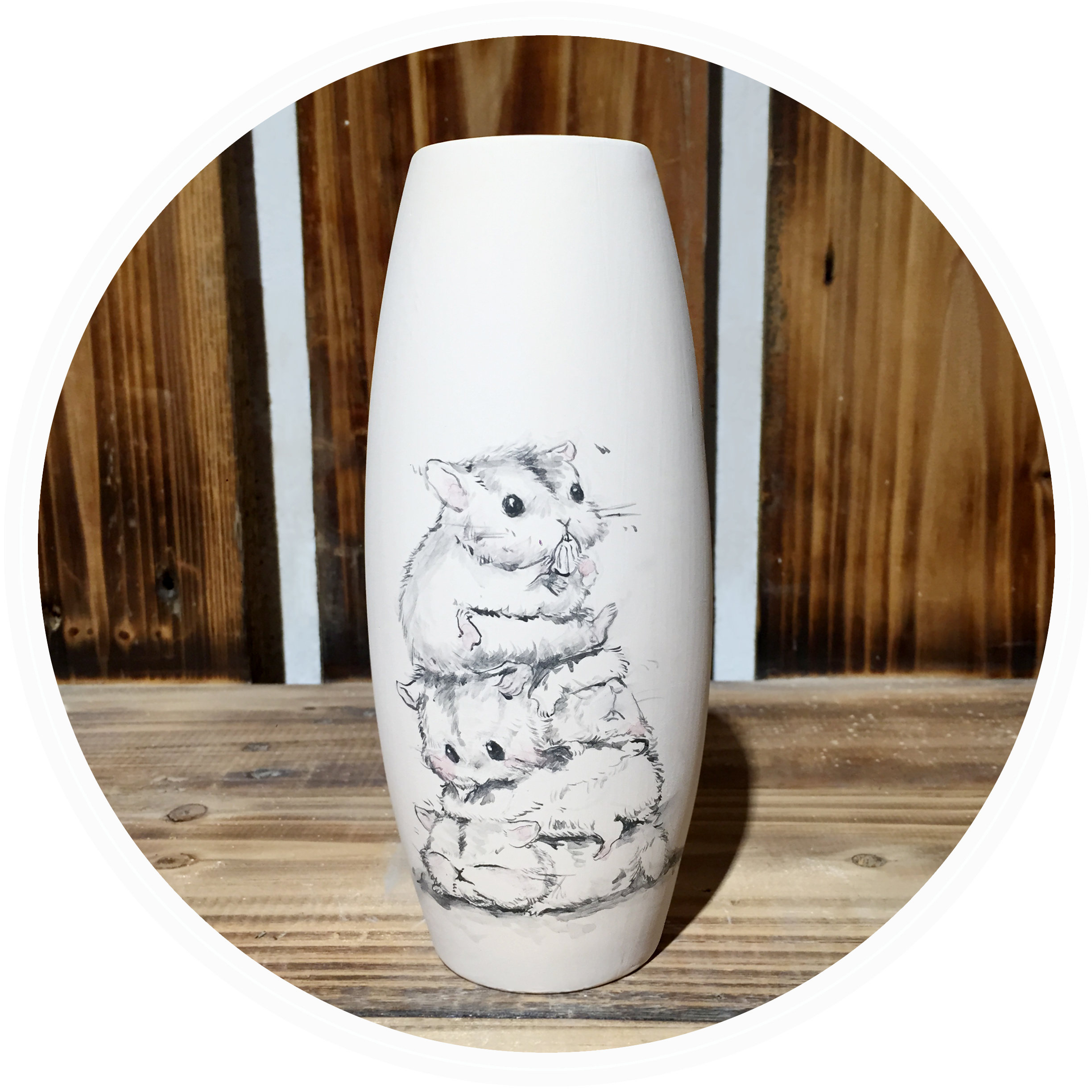 陶家坊花瓶素胚彩绘