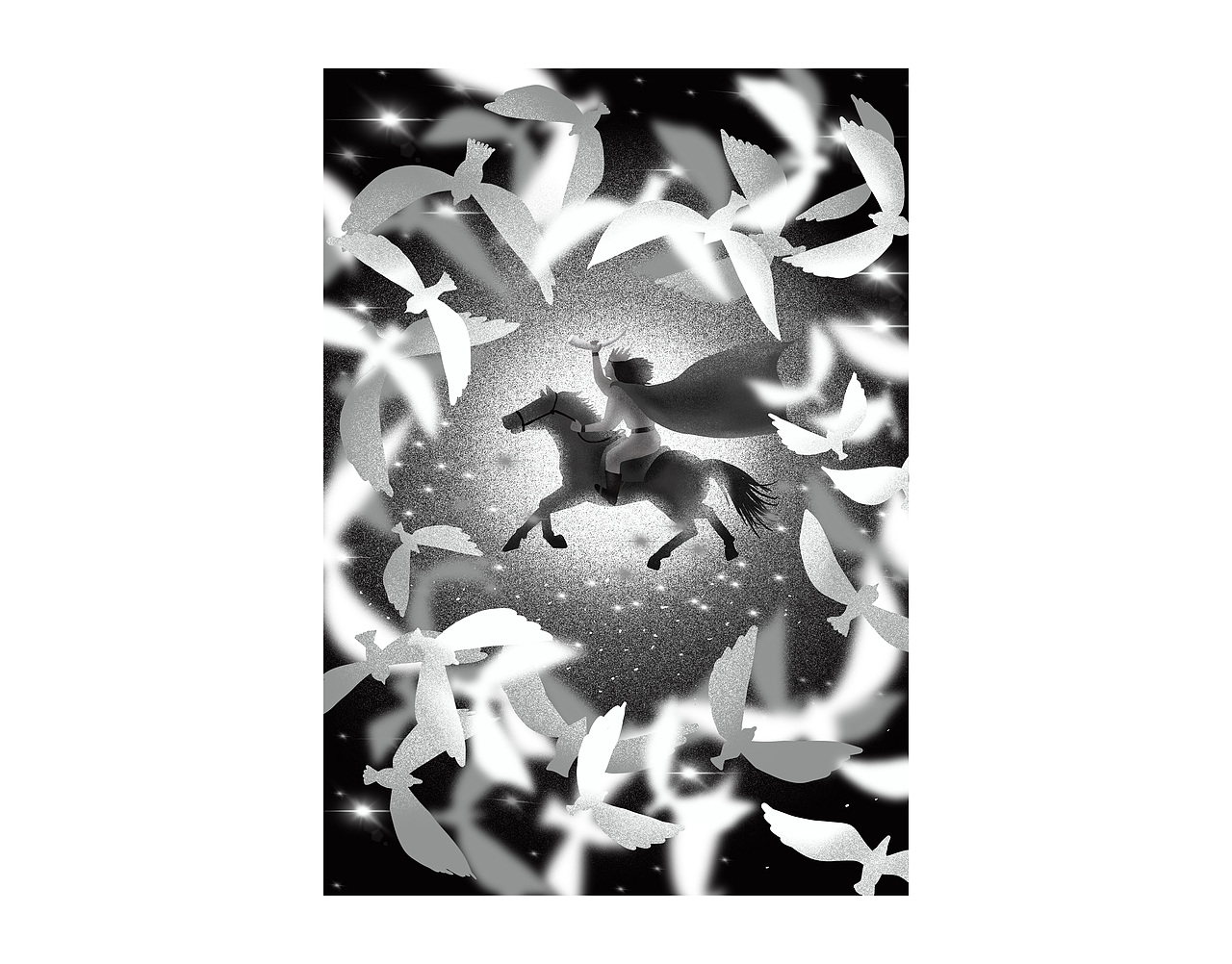 麦砚岛—黑白原创插图