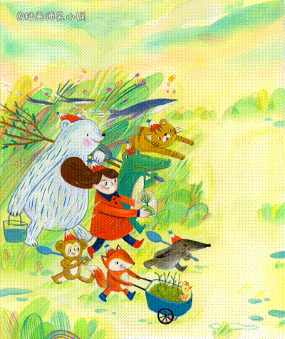 手绘封面插画|植树去吧（图ZMjcwMDgzODY4） - 儿童插画 - 站酷设计师插画师芜小娴原创素材 - 站酷ZCOOL