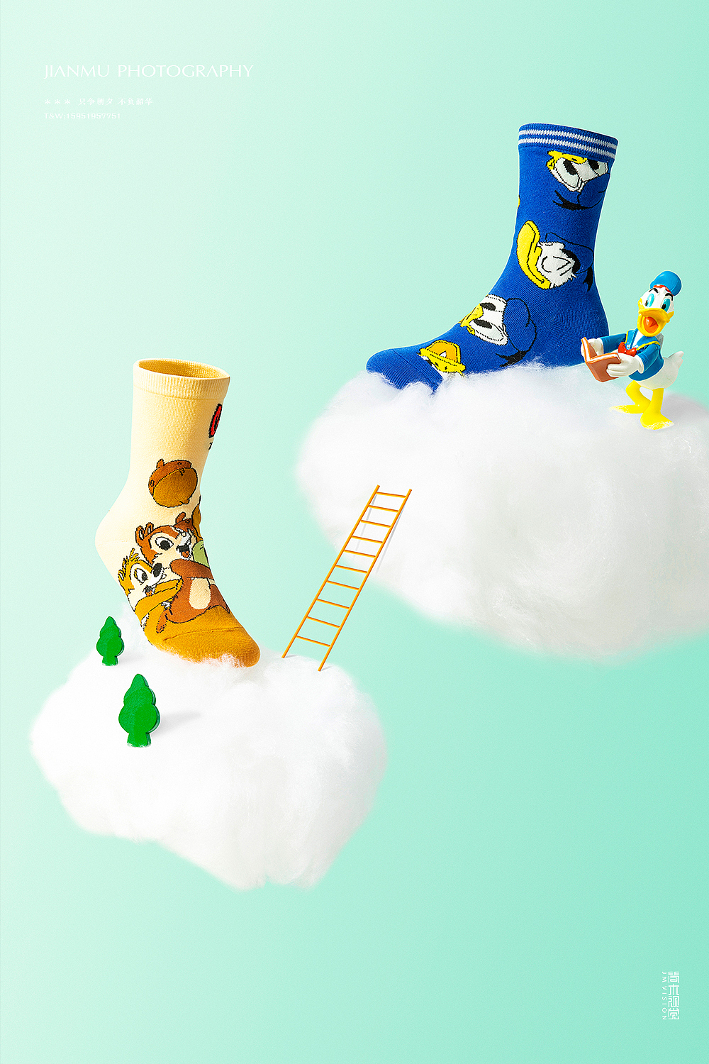 袜子摄影丨迪士尼 × 简木视觉 儿童袜子棉袜 创意拍摄