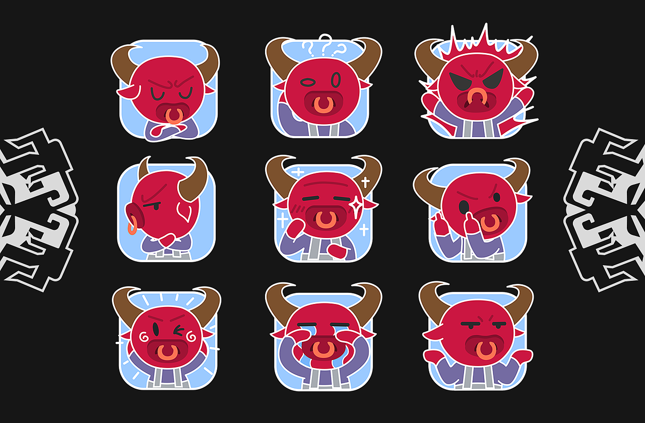 Angry Cattle受气牛卡通形象设计（图ZMjIxMjUwMTUy） - IP形象 - 站酷设计师今逸原创素材 - 站酷ZCOOL