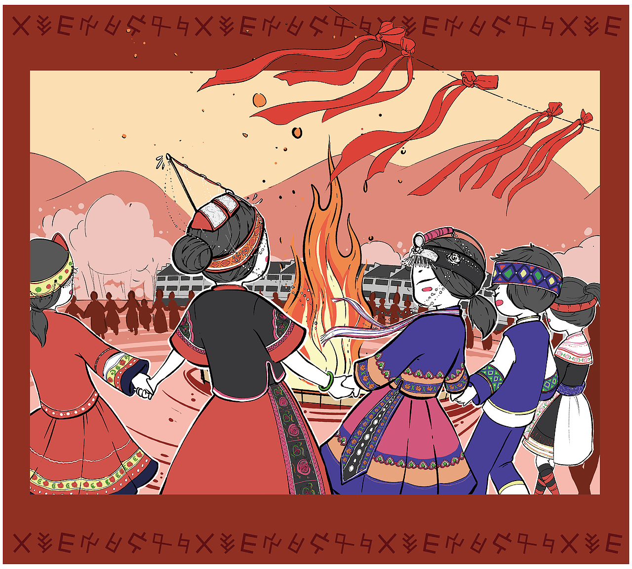 畲乡风情插画创作（图ZMjgyNjc0ODQ0） - 创作习作 - 站酷设计师Dudu_y26原创素材 - 站酷ZCOOL