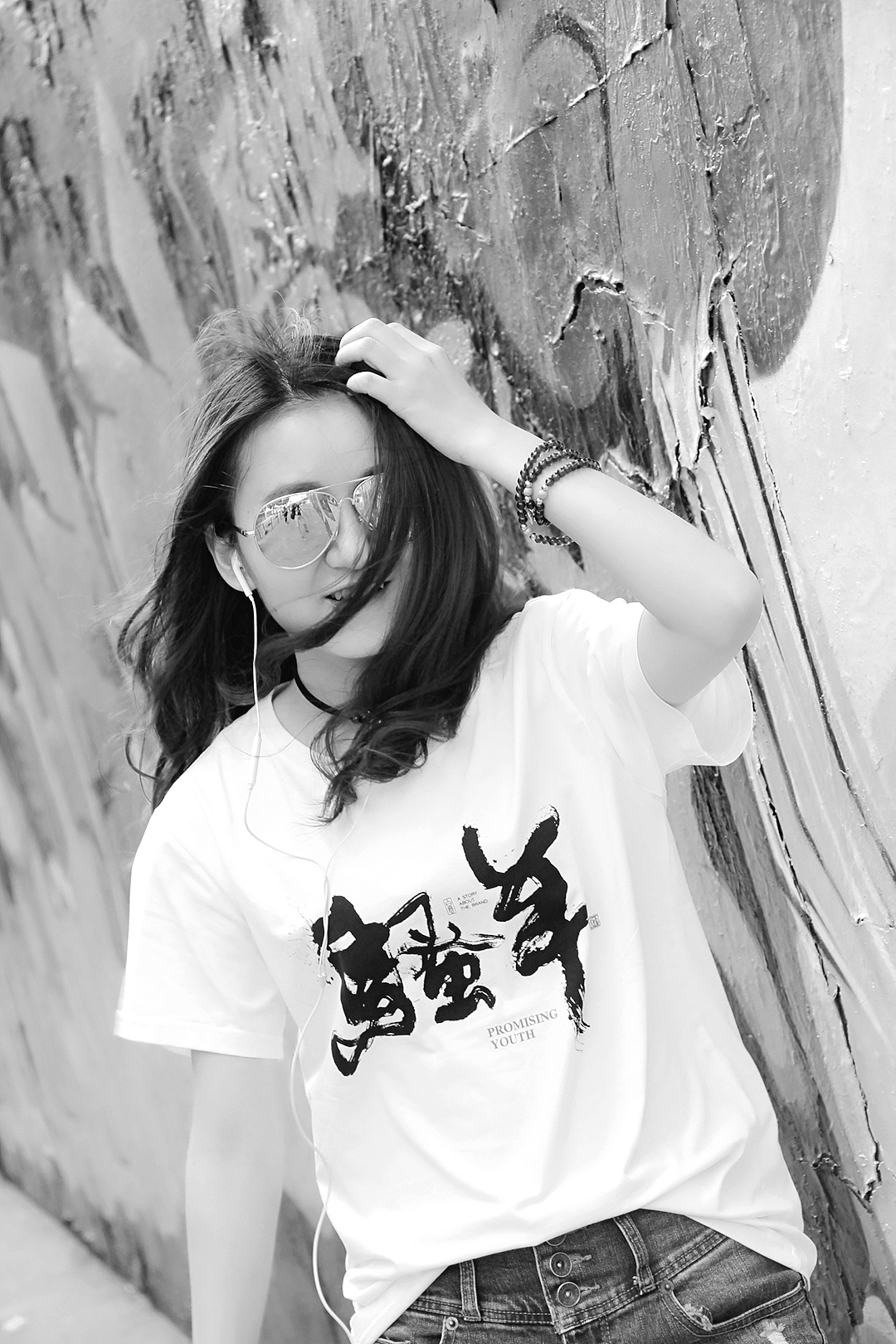 白墨广告-黄陵野鹤摄影-Loretta-骚年潮T恤-美人兮有痣