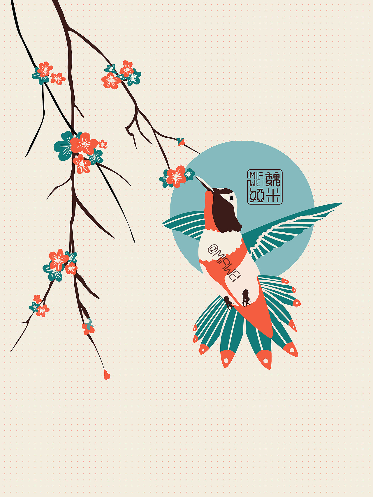 【插畫】花鳥意境系列圖全集（圖ZMjAxNTI0NTky） - 創(chuàng)作習(xí)作 - 站酷設(shè)計(jì)師魏米婭MiaWey原創(chuàng)素材 - 站酷ZCOOL