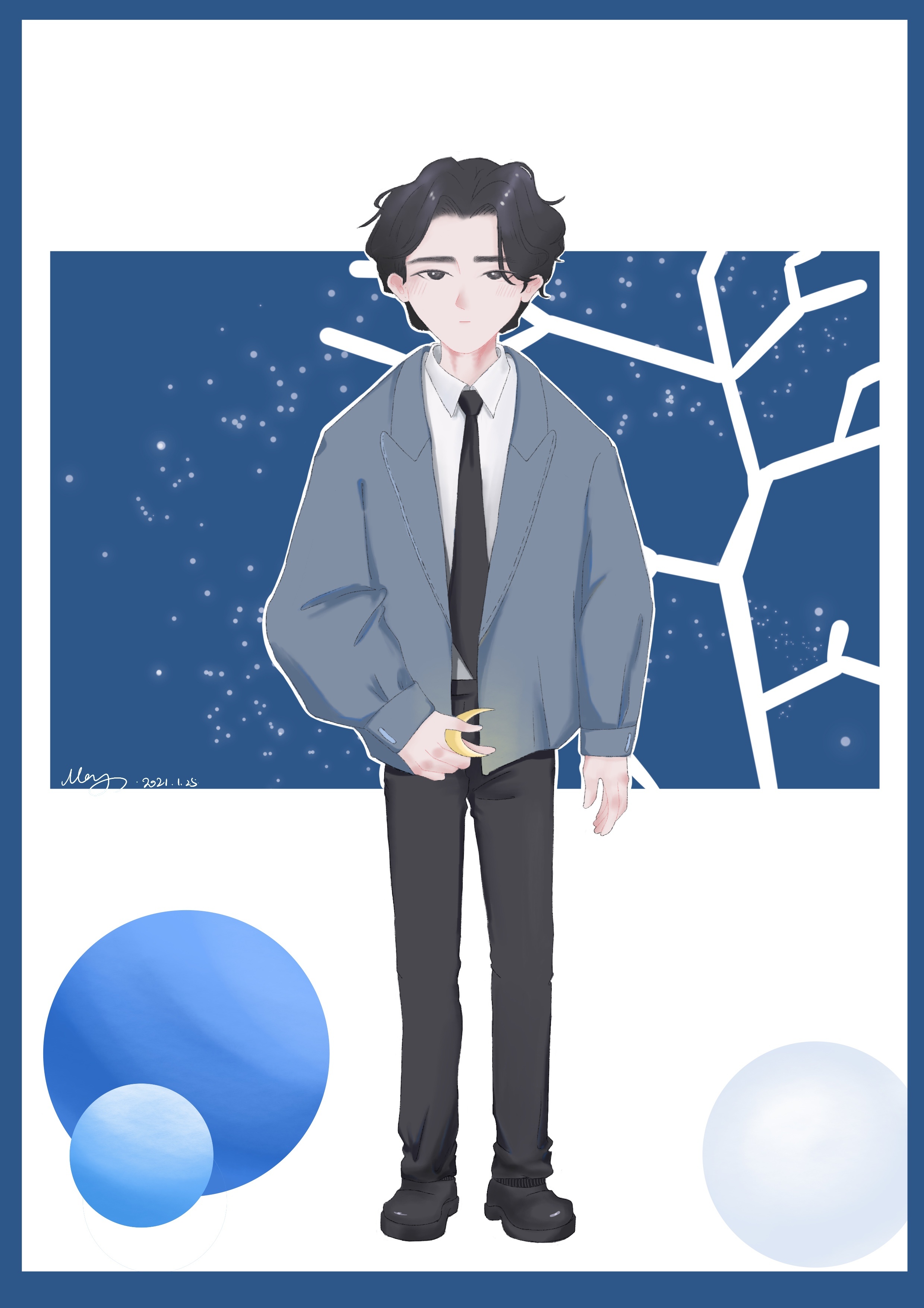 月弯弯 声入人心 王晰 周深 板绘人物